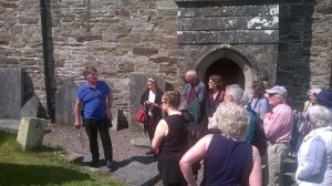 Dr Jane Lyons and John Nangle guiding us through graveyard research